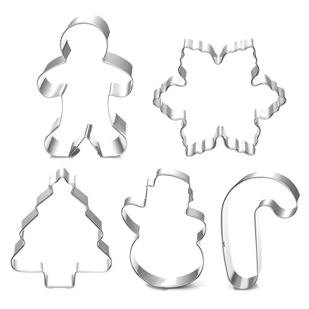 Christmas Cookie Cutter Set - 6PCS Holiday Cookies Molds - Santa Snowman Christmas Tree Gingerbread Man Candy Cane Snowflake