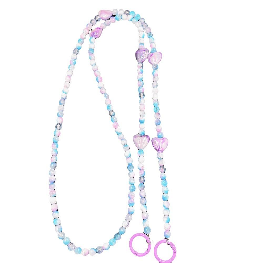 Beaded Love Crossbody Chain Phone Lanyard: Stylish Gift for Women with Pearl Pendant. Perfect for Keeping Your Phone Close At Hand!