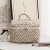 3Pcs Floral Makeup Bag Cotton Quilted Travel Makeup Pouch Large Cosmetic Bag with Zipper Toiletry Bag for Women