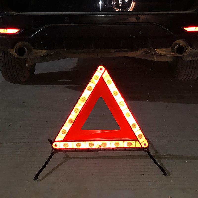 Foldable Car-Mounted Reflective Warning Tripod with Light for Emergency Parking Safety