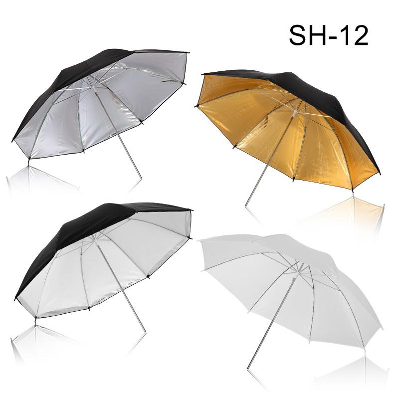 Photo Studio Umbrella Set 33 ' 84 Cm  White Soft Light Umbrella + Dual-use Reflective Umbrella 4 Pieces Photography Accessories