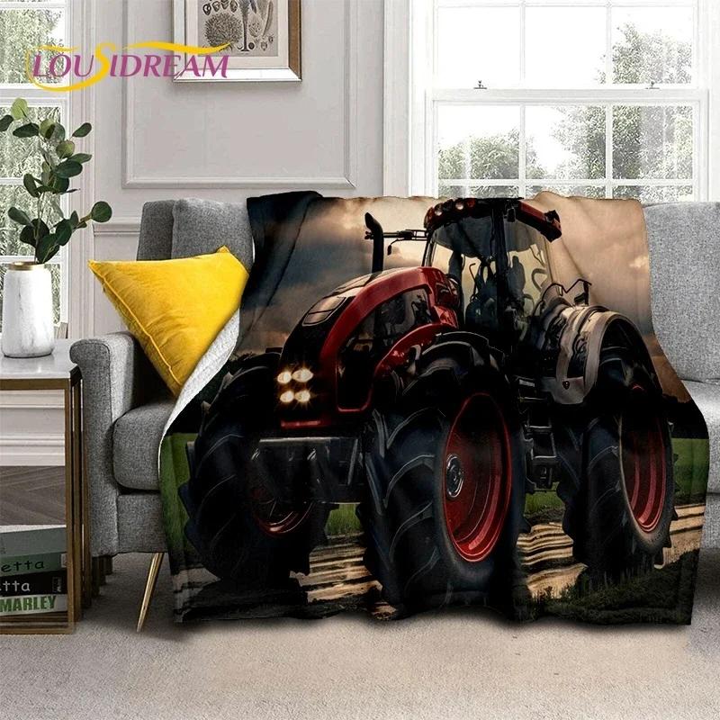 Retro Tractor Car 3D Truck Soft Flannel Blanket for Beds Bedroom Sofa Picnic ,Throw Blanket for Cover Outdoors Leisure Gift