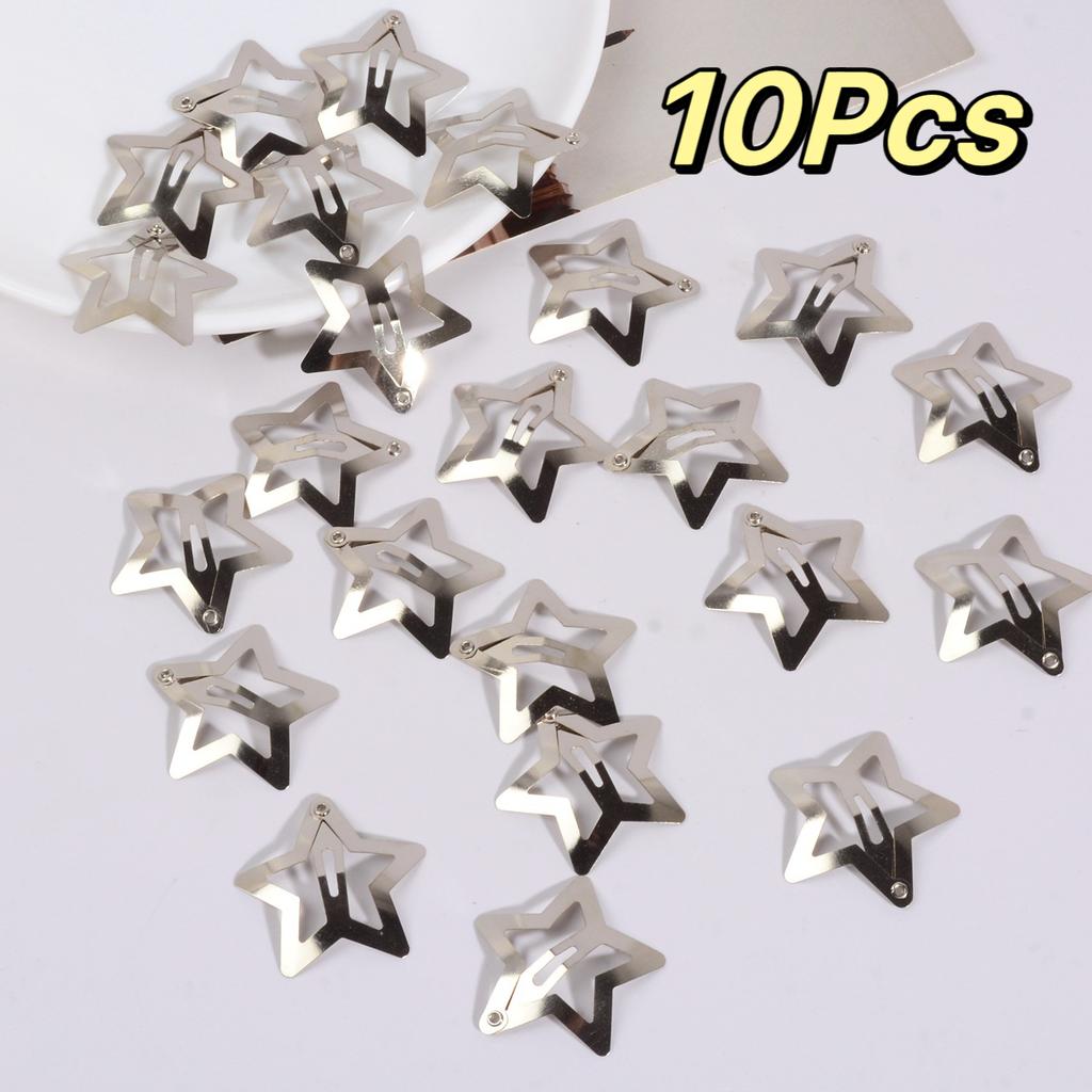 10/20/30 Stück Metall Stern Kopfschmuck Frauen Mädchen Y2K Silber Haarspange Haarspange Süße Schnapp-Haarnadeln Punk Haarspangen Accessoires