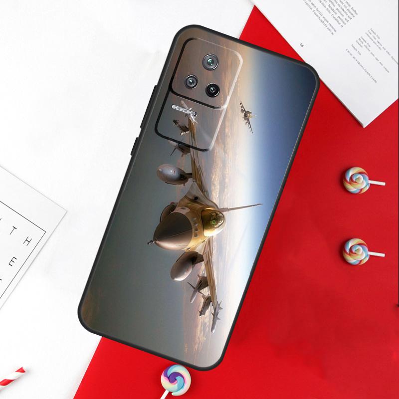 Fighting Plane Aircraft Cover For Xiaomi 14 Ultra 15 13 11T 12T 13T 14T Pro POCO X7 Pro X3 X5 X6 M6 F5 F6 Pro Case