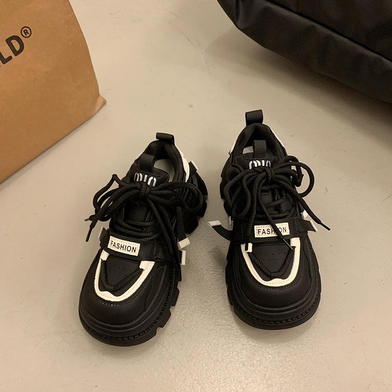 Leather Shoes Women's Spring Models Autumn New Models Height Increase Small Muffin Platform Sports Casual Shoes