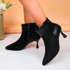 Fashion Shoes for Women 2024 High Quality Ankle Women's Boots Fashion Side Zipper Office and Career New Plus Size Pointed Toe High Heels