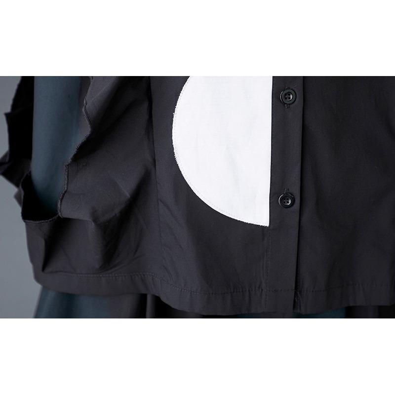 DIMANAF 2025 Women Autumn Plus Size Blouse Shirt Black Fashion Tops Tees Loose Casual Button New