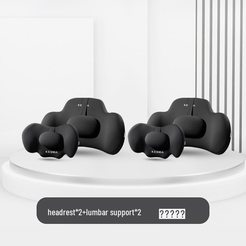 Memory Foam Car Seat Headrest and Lumbar Support Pillow Set