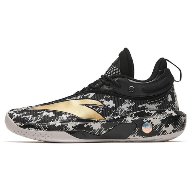 ANTA KT8 Basketball Shoes Men's High top Black Camouflage Sneakers 112241101-2