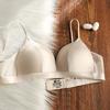 % Mulberry silk silk inner triangle cup underwear women's small breasts slightly gathered thin silk surface seamless bra cover