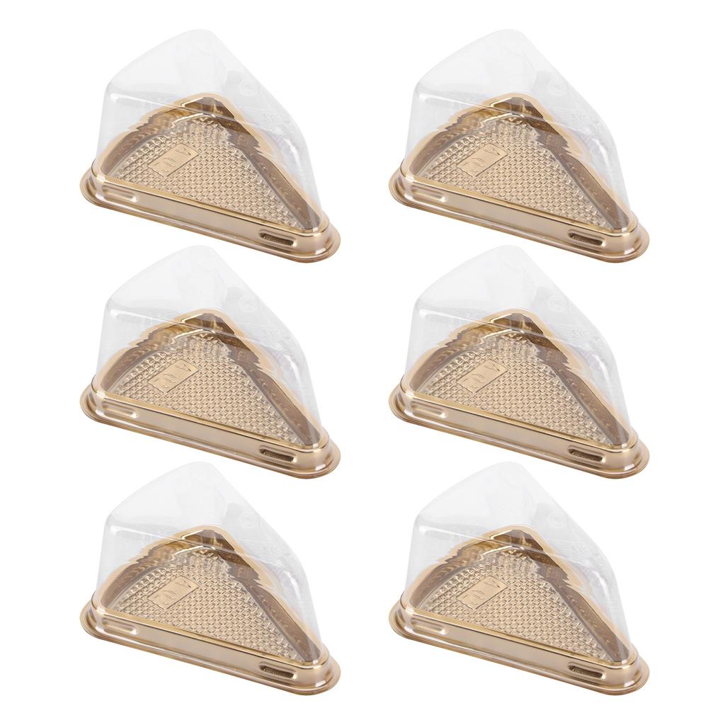 100Pcs Plastic Packing Box Triangular Cake Box Container for Pastry Bakery Dessert