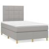 3142321 vidaXL Lit à sommier tapissier avec matelas Gris clair 120x200cm Tissu