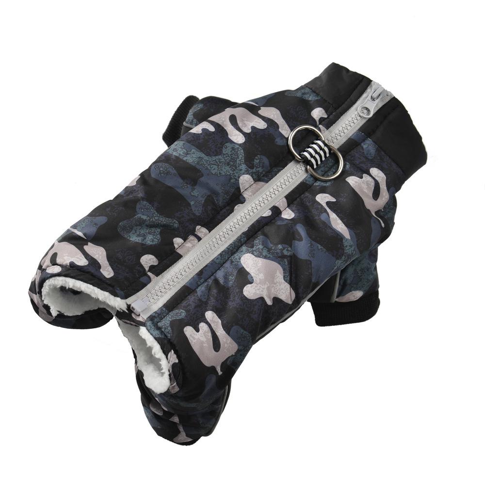 Camouflage Fleece-Lined Dog Coat: Warm, Thickened, Four-Legged Design for Autumn & Winter