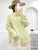 Women's Candy Color Long Sleeve Cotton Shirt - Minimalist, Versatile, and Slimming Design