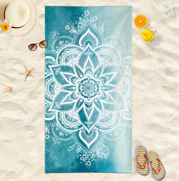 

Beach Towels, Quick Drying Blue Mandala and Oversized Blue Towels Swimming Towels Travel Camping Towels Sports Swimming Pools W40*H60(CM)