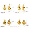 Fashion Gold Plated Heart Star Moon Earrings With Waterproof Stainless Steel For Women