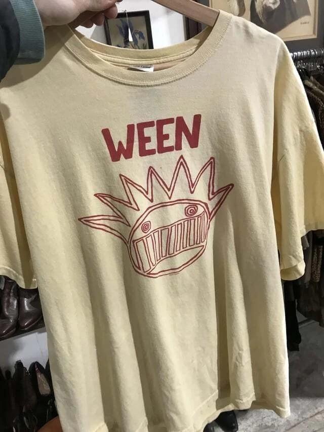Remake Ween band Logo Yellow Short Sleeve Classic T shirt Reprint S-5XL Unisex T-Shirt XXL