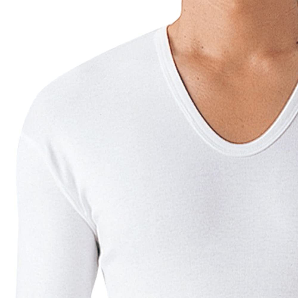 Gunze SV6110 New Soft Antibacterial and Long Set of Medium Men's White, Undershirt, 100% Cotton, Deodorizing, Sleeve, U-Neck, 2,