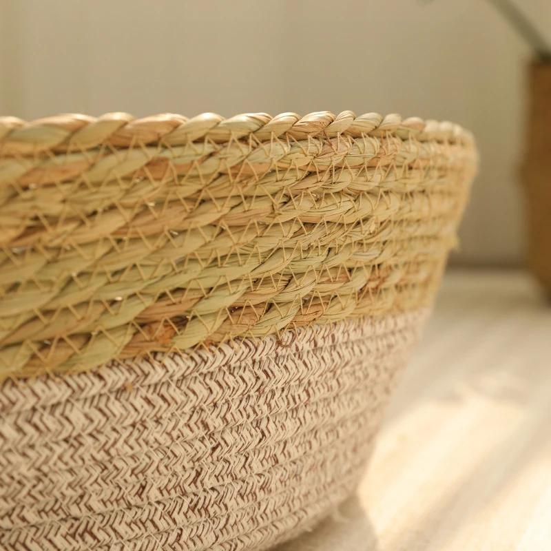 Cesta de Rattan Tecida Para Gato Confortável Para Dormir Cama Para Cão Pet Verão Fresca Trama Casa Para Gato Rosca Redonda Cama Para Filhote Gatinho camas para gatos