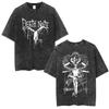 Death Note Ryuk Yagami Light Vintage Washed T Shirt Oversized Women Men Cotton Tshirt Fashion Short Sleeve Tshirts Streetwear