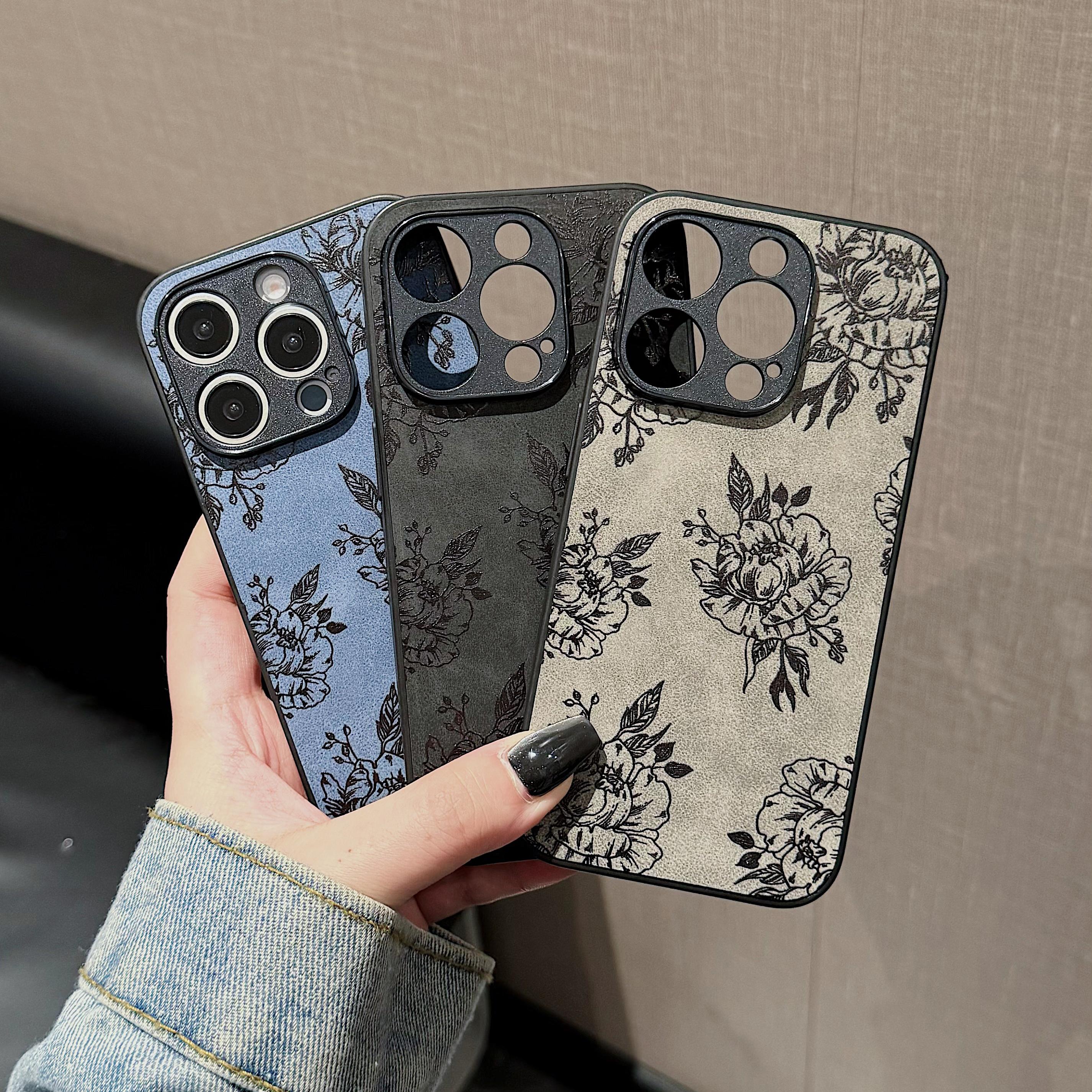 

Роскошный кожаный чехол-бампер с цветком розы и синей бабочкой для iPhone 15 Pro Max 14 Plus Samsung Galaxy Girl, мягкая силиконовая задняя крышка iPhone 7/8