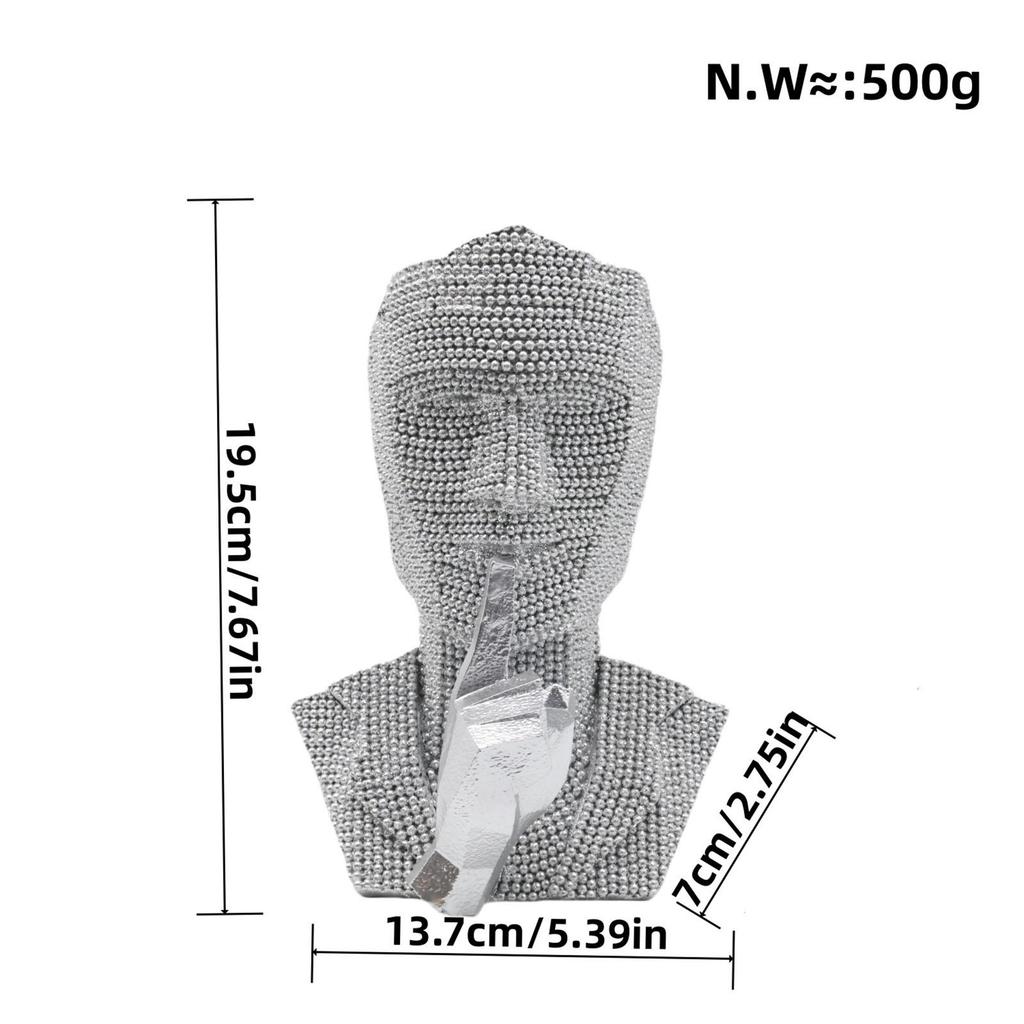 Abstract Face Sculpture Desktop Decor Birthday Gift Resin Figurine Collectible Modern Statue for
