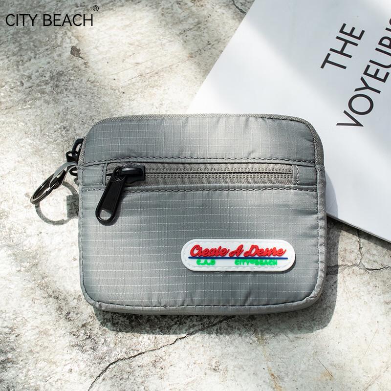 CITY BEACH Портативный холдер для монет и карт из холщовой ткани