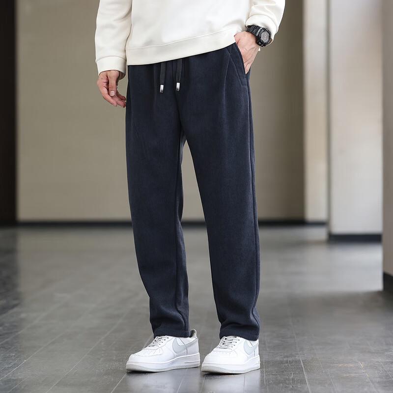 Men's Warm Casual Straight-Leg Trousers