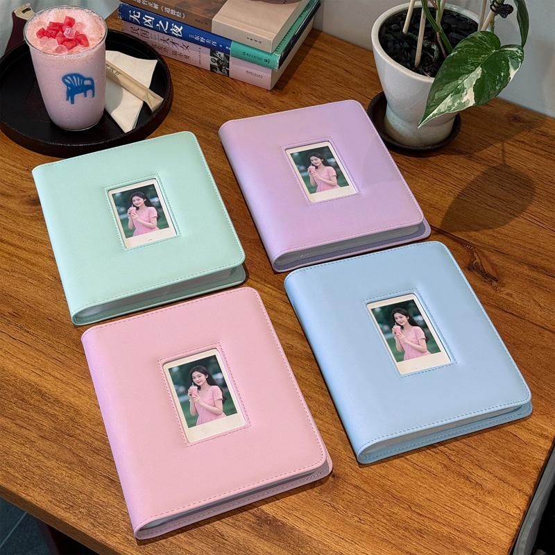 Classic Leather Photo Album with Hollow Window Cover, for 3 Inch Polaroid Instax Mini Pictures & K-Pop Star Cards, 277 Pockets