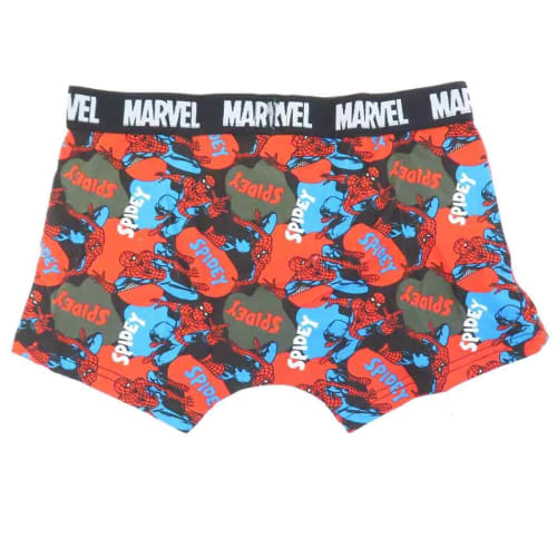 Small Planet Spider-Man Men's Boxer Briefs, Standard Black, Marvel (Size M)