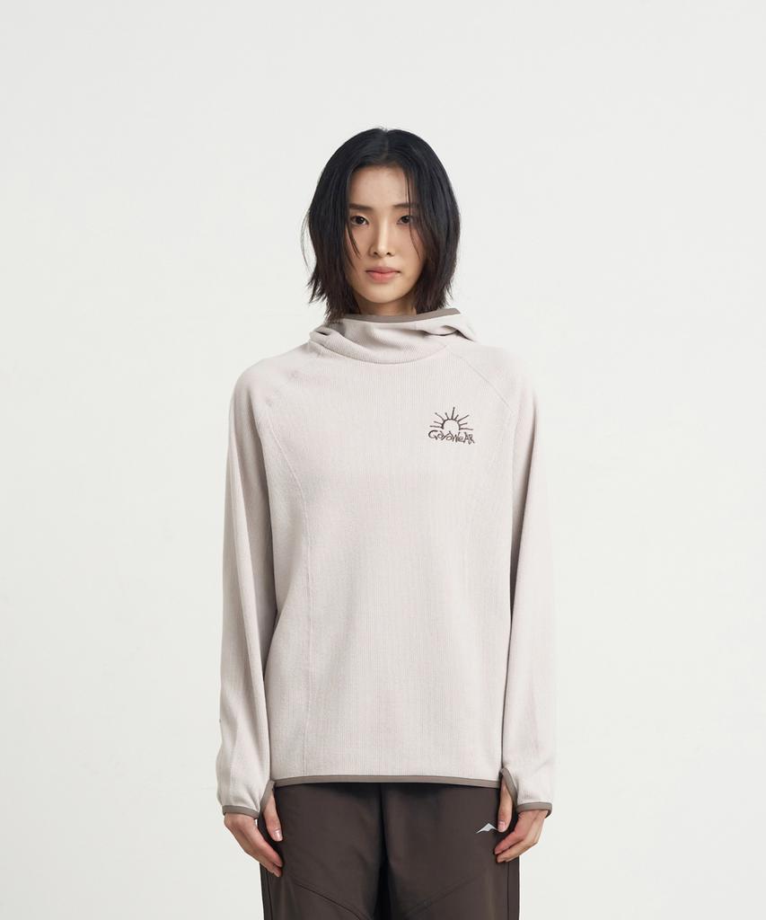 GOYOWEAR Relaxed Waffle Knit Hoodie (Light Gray)