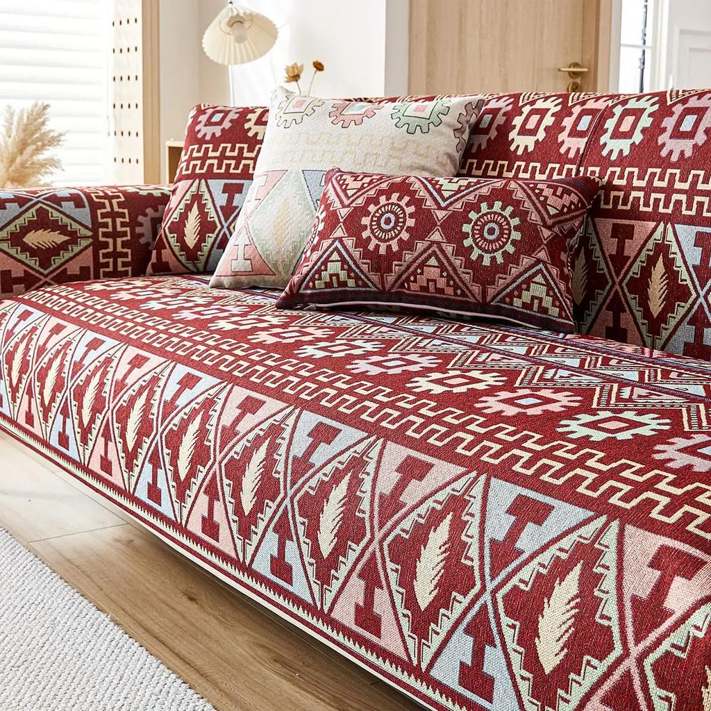 Four Seasons Universal Non-Slip Pure Cotton Fabric Cushion Simple Modern  Leather Sofa Cover Cover ClothSofa Cushion Cotton