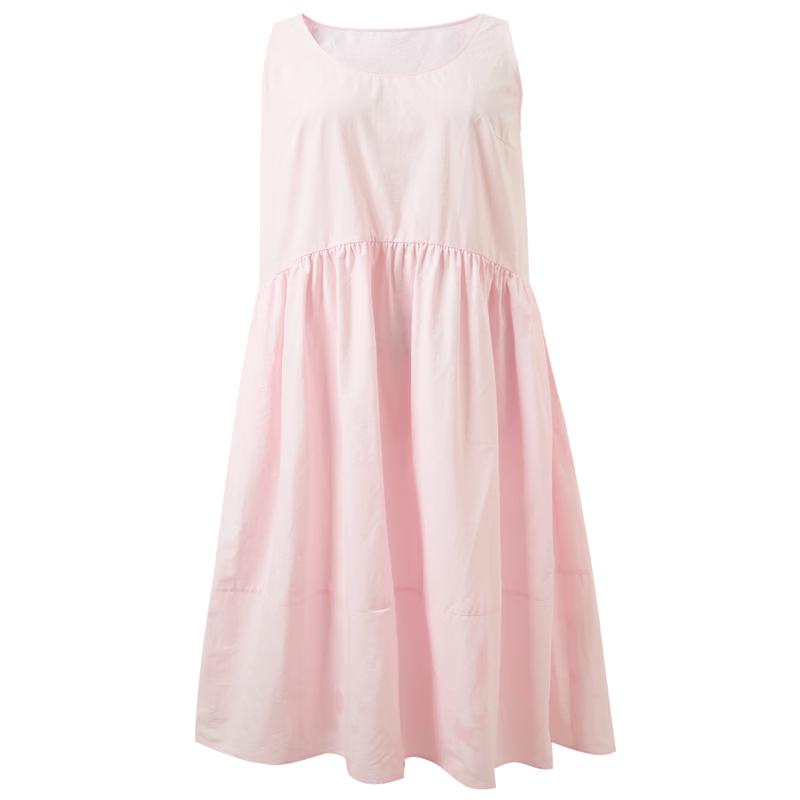 SanCai 100% Cotton U-neck A-line Sleeveless Long Dress S