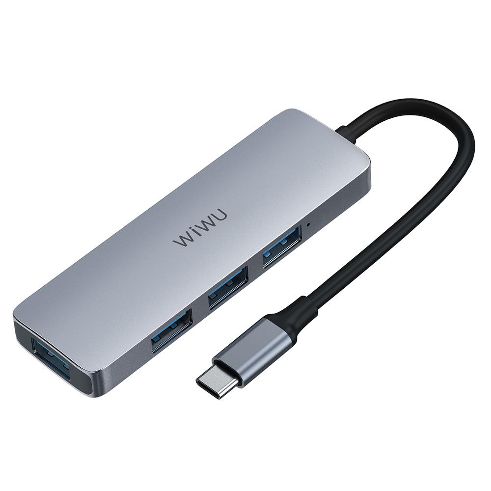 

WIWU Alpha 440 Pro Type-C Hub to 4 X USB 3.0 Ports,High Speed Data Transmission Adapter for MacBook As Shown A