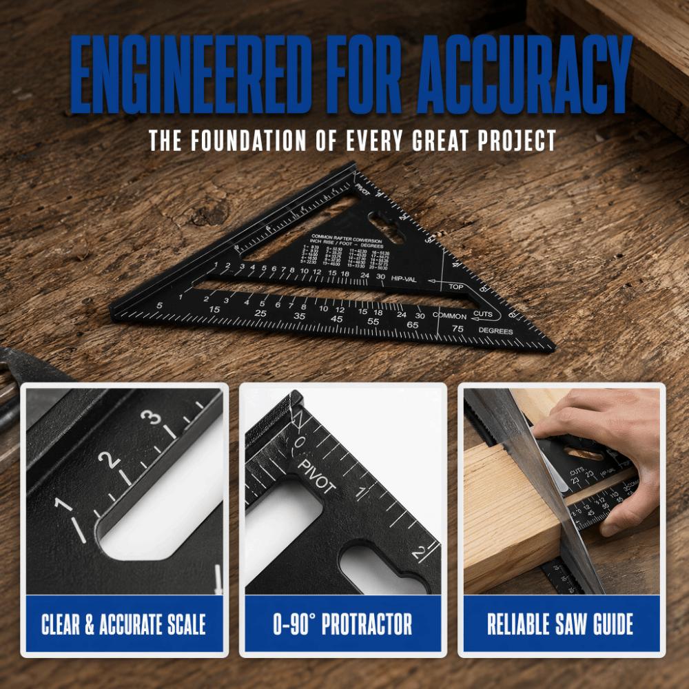 7 Inch Aluminum Alloy Rafter Square Professional Carpenter Measuring Tool For Framing