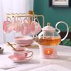 Elegant Nordic Flower Tea Set with Wax Heater