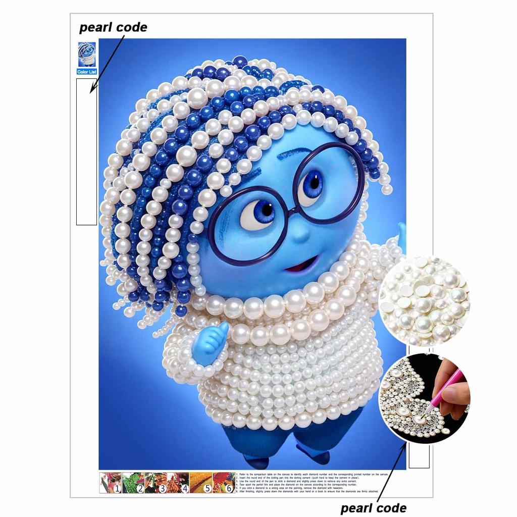 Disney DIY Pearl Painting Inside Out Worry Decorative Painting Creative Ornaments Friends Gifts Desktop Displays