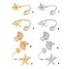 Adjustable Opening Women’s Arm Cuff Bracelet Punk Starfish Charm Geometric Iron Jewelry Gold Tone