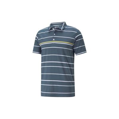Serie Golf SS22 Street Casual Polo a Maniche Corte a Righe Uomo Top Blu Navy 532976-11