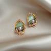 Oil Drop Pearl Flower Stud Earrings New Exquisite Versatile Earrings Women's French Earrings