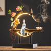 Chinese Style LED Ring Lamp with Backflow Incense Burner for Living Room Decor