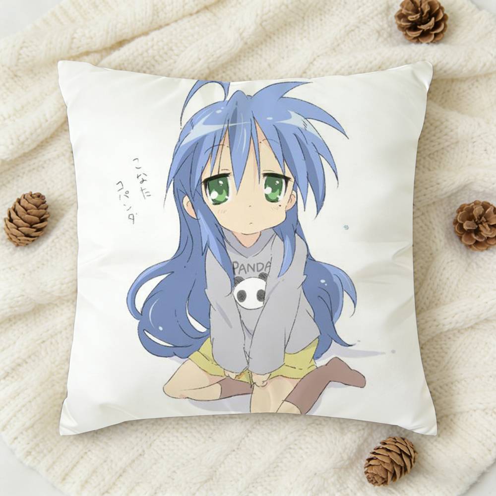 Cute I-Izumi K-Konata Double-Sided Printed Square Decorative Cushion Cover For Sofa Living Room Home Decor