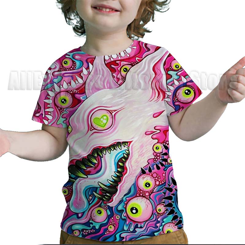 3D Print Cool Wolf T Shirt for Kids Teens Summer Girls Boys Cartoon Anime T-shirt Children Short Sleeves Tshirt Toddler Tee Tops