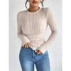 Minimalist Style New Round Neck Long Sleeved T-Shirt For Autumn And Winter Commuting, Versatile Base Shirt And Top
