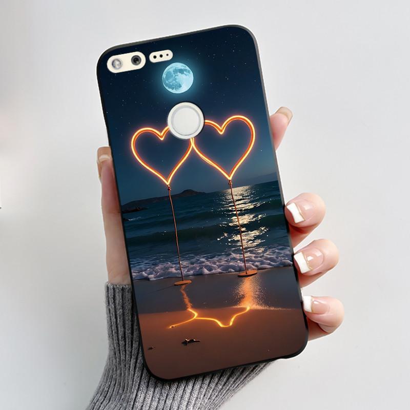 Luxury Cute Love Rabbit Cartoon Funny Case For Google Pixel XL Pixel1 1 XL Black Silicone Soft Phone Case Protective Back Cover