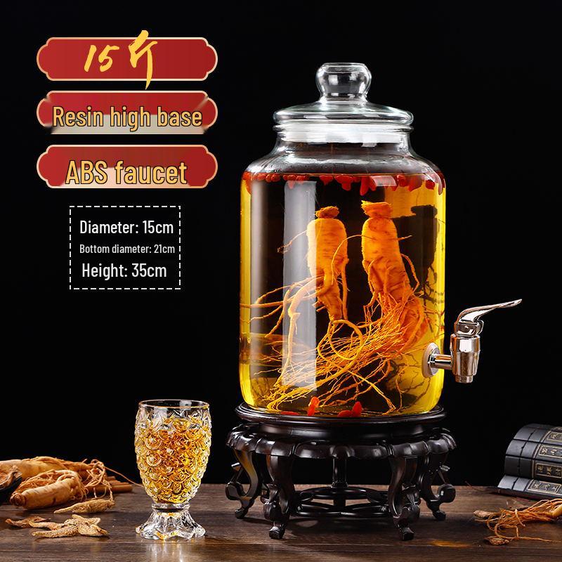 Glas-Infusionsbehälter mit Zapfhahn: 10-20 Jin Versiegelte Enzym- und Kimchi-Weinlagerung