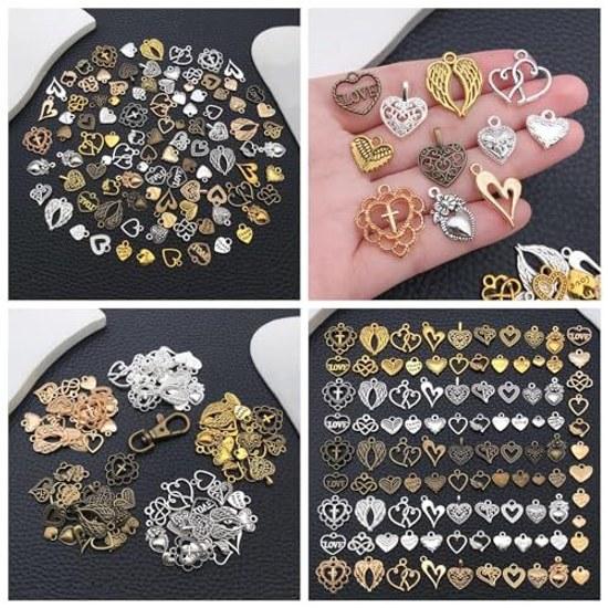 YFFSFDC Charm Accessory Parts 100 Piece Set Necklace Earring Pendant Decorations Jewelry DIY Ornaments Handmade Gifts Decorative Items Crafts
