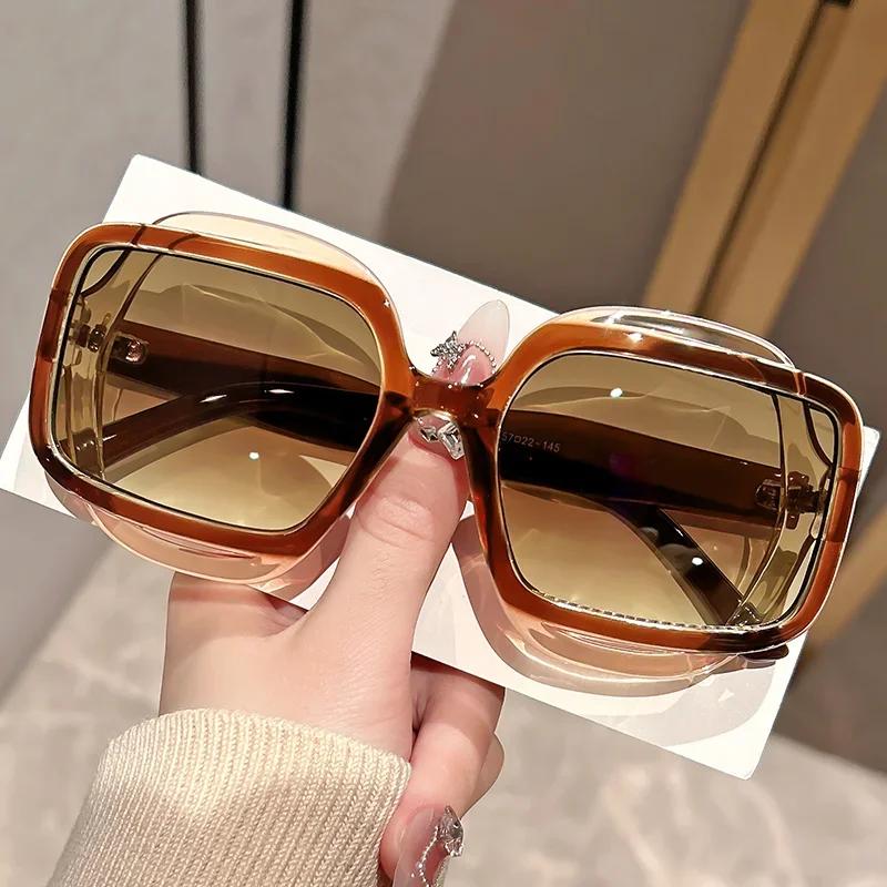 New Women Large Square Sunglasses Fashion UV400 Anti Glare Colorful Cool Glasses Outdoor Men Eyewear Goggles