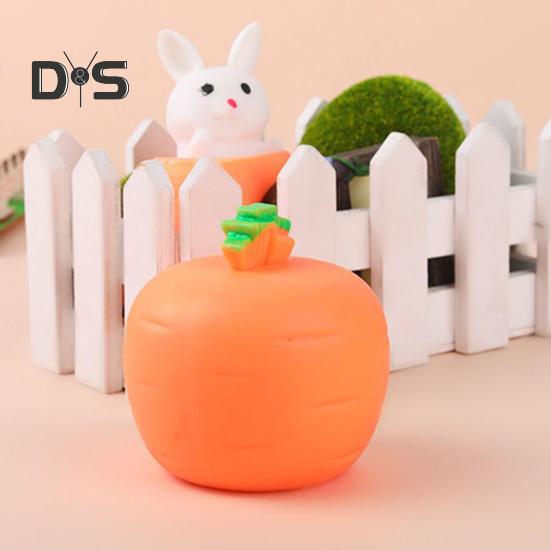 4Pcs Popping Rabbit Carrot Squeeze Toy Anxiety Stress Relief Bunny Radish Sensory Pinch Toy Kids Adults Vegetable Animal Fidget Toy