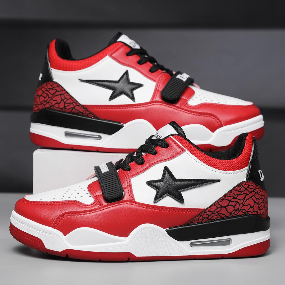 Spring and Summer New Basketball Shoes Fashionable Men's Sports Shoes Leather Shoes Fashionable Lace-up Trendy Men's Shoes